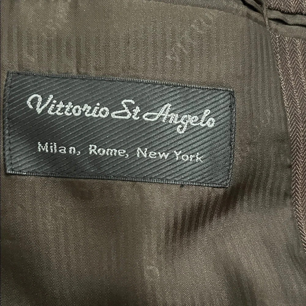 Vittorio Dark Brown Pinstripe Suit Jacket